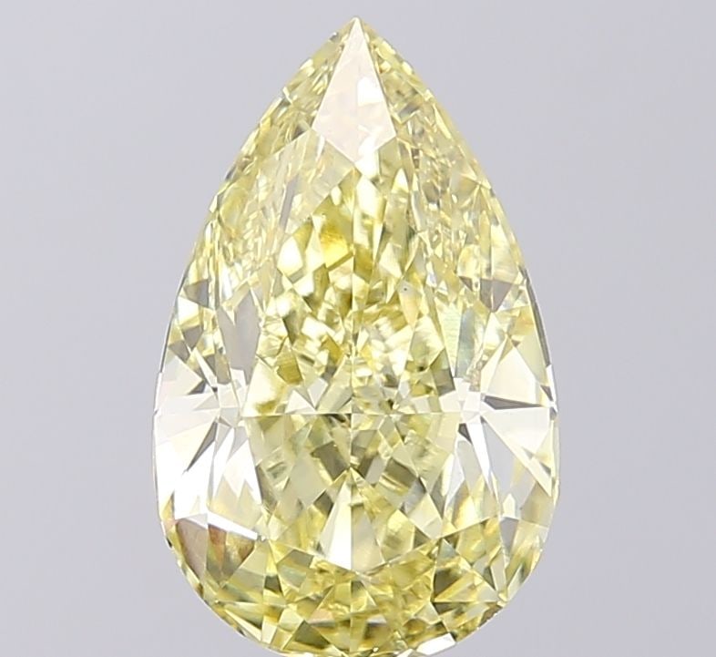 Loose Diamond - PEAR 3.13ct Fancy Intense Yellow VS1: Loose Diamond - PEAR 3.13ct Fancy Intense Yellow VS1 Source: This is a real non-mined Diamond that has been grown in a lab Shape: PEAR Carats: 3.13 Color: Fancy Intense Yellow Certification: IGI Video