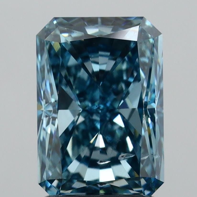 Loose Diamond - RADIANT 2.05ct Fancy Vivid Blue SI1: Loose Diamond - RADIANT 2.05ct Fancy Vivid Blue SI1 Source: This is a real non-mined Diamond that has been grown in a lab Shape: RADIANT Carats: 2.05 Color: Fancy Vivid Blue Certification: IGI Video: