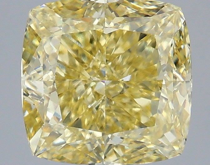 Loose Diamond - CUSHION MODIFIED 3.03ct Fancy Yellow VVS2: Loose Diamond - CUSHION MODIFIED 3.03ct Fancy Yellow VVS2 Source: This is a real non-mined Diamond that has been grown in a lab Shape: CUSHION MODIFIED Carats: 3.03 Color: Fancy Yellow Certification: 