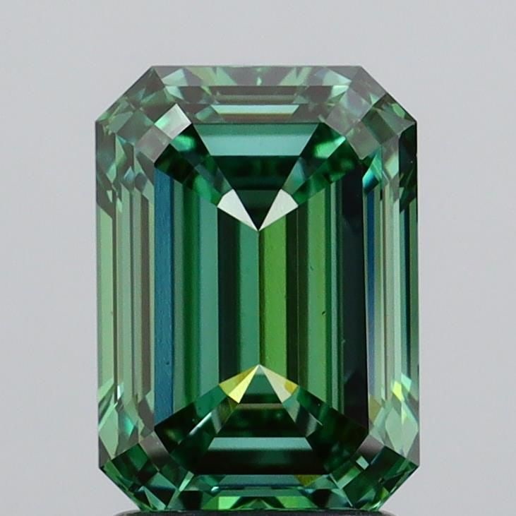 Loose Diamond - EMERALD 2.05ct Fancy Vivid Green VS1: Loose Diamond - EMERALD 2.05ct Fancy Vivid Green VS1 Source: This is a real non-mined Diamond that has been grown in a lab Shape: EMERALD Carats: 2.05 Color: Fancy Vivid Green Certification: IGI Video