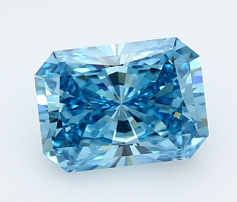 Loose Diamond - RADIANT 2.55ct Fancy Vivid Blue VVS1: Loose Diamond - RADIANT 2.55ct Fancy Vivid Blue VVS1 Source: This is a real non-mined Diamond that has been grown in a lab Shape: RADIANT Carats: 2.55 Color: Fancy Vivid Blue Certification: IGI Video: