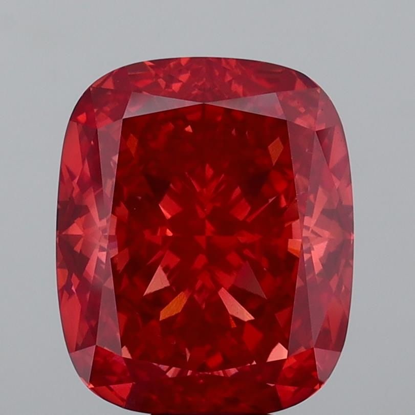 Loose Diamond - CUSHION MODIFIED 12.4ct Fancy Vivid Reddish Orange VS2: Loose Diamond - CUSHION MODIFIED 12.4ct Fancy Vivid Reddish Orange VS2 Source: This is a real non-mined Diamond that has been grown in a lab Shape: CUSHION MODIFIED Carats: 12.4 Color: Fancy Vivid Red