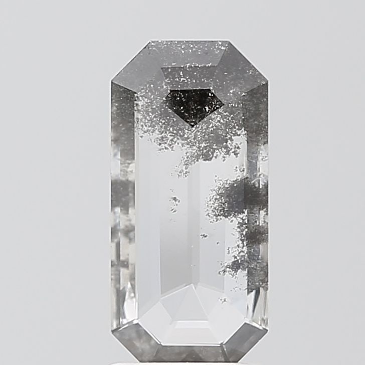 Loose Diamond - EMERALD 1.34ct Salt and Pepper I1: Loose Diamond - EMERALD 1.34ct Salt and Pepper I1 Source: This is a real non-mined Diamond that has been grown in a lab Shape: EMERALD Carats: 1.34 Color: Salt and Pepper Certification: NONE Video: