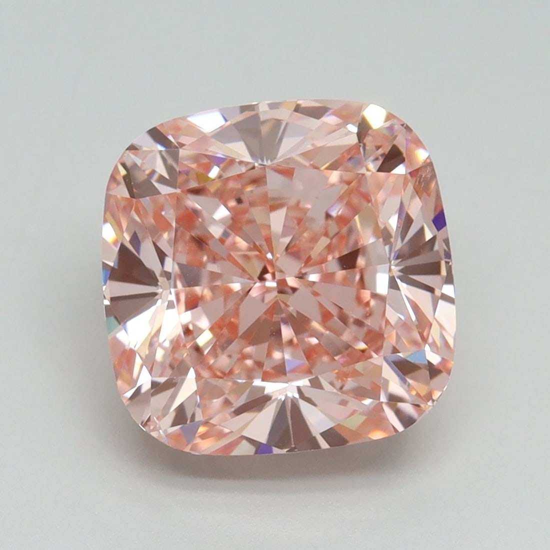 Loose Diamond - CUSHION BRILLIANT 5.01ct Fancy Vivid Pink VS2: Loose Diamond - CUSHION BRILLIANT 5.01ct Fancy Vivid Pink VS2 Source: This is a real non-mined Diamond that has been grown in a lab Shape: CUSHION BRILLIANT Carats: 5.01 Color: Fancy Vivid Pink Certif