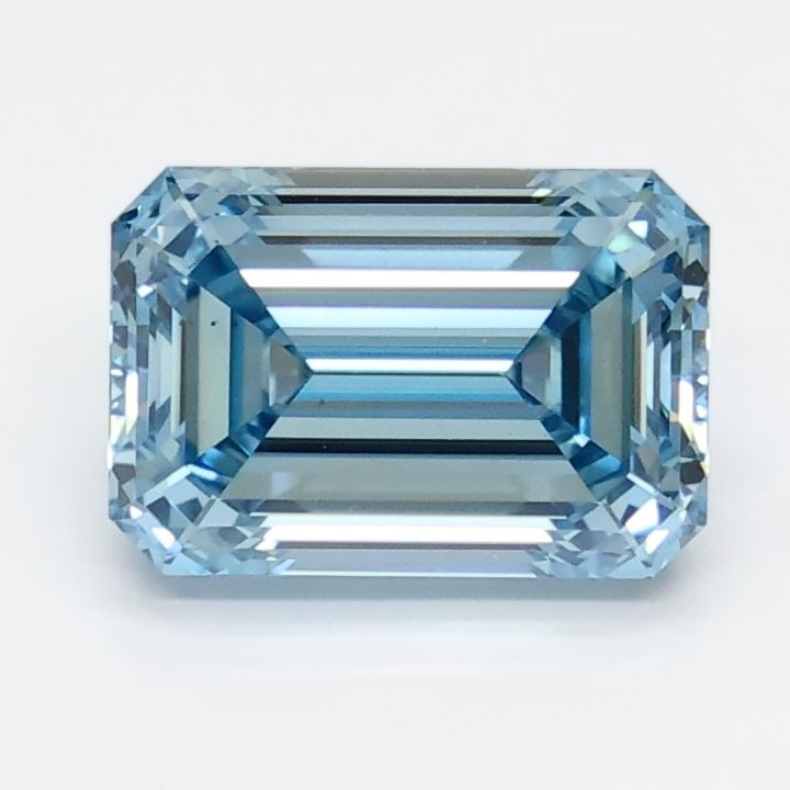 Loose Diamond - EMERALD 2.04ct Fancy Vivid Blue VS2: Loose Diamond - EMERALD 2.04ct Fancy Vivid Blue VS2 Source: This is a real non-mined Diamond that has been grown in a lab Shape: EMERALD Carats: 2.04 Color: Fancy Vivid Blue Certification: IGI Video: