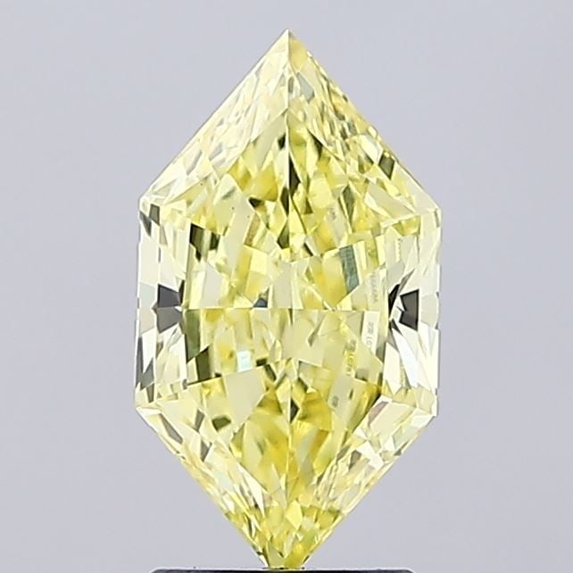Loose Diamond - HEXAGONAL 2.18ct Fancy Intense Yellow VS1: Loose Diamond - HEXAGONAL 2.18ct Fancy Intense Yellow VS1 Source: This is a real non-mined Diamond that has been grown in a lab Shape: HEXAGONAL Carats: 2.18 Color: Fancy Intense Yellow Certification: