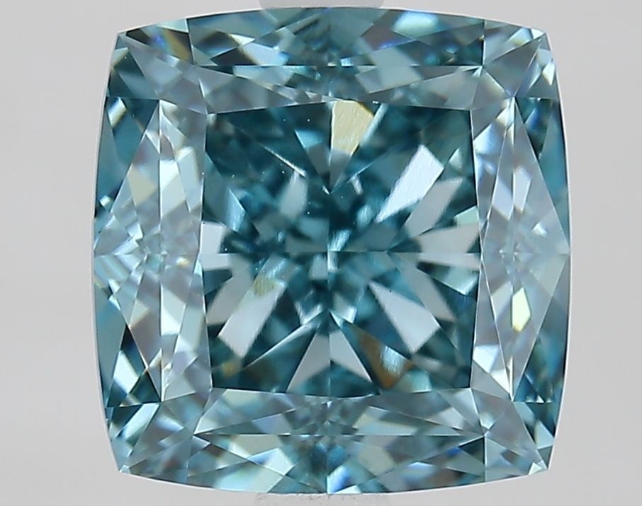 Loose Diamond - CUSHION MODIFIED 3.19ct Fancy Vivid Green Blue VS1: Loose Diamond - CUSHION MODIFIED 3.19ct Fancy Vivid Green Blue VS1 Source: This is a real non-mined Diamond that has been grown in a lab Shape: CUSHION MODIFIED Carats: 3.19 Color: Fancy Vivid Green B
