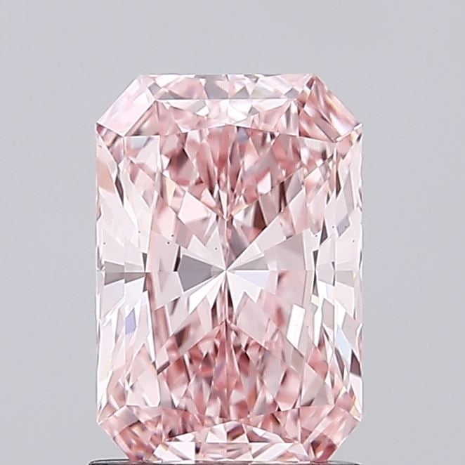 Loose Diamond - RADIANT 1.57ct Fancy Vivid Pink VS1: Loose Diamond - RADIANT 1.57ct Fancy Vivid Pink VS1 Source: This is a real non-mined Diamond that has been grown in a lab Shape: RADIANT Carats: 1.57 Color: Fancy Vivid Pink Certification: IGI Video: