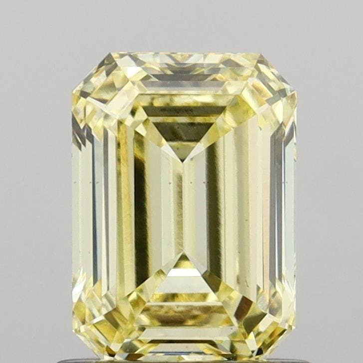 Loose Diamond - EMERALD 1.02ct Fancy Yellow VS1: Loose Diamond - EMERALD 1.02ct Fancy Yellow VS1 Source: This is a real non-mined Diamond that has been grown in a lab Shape: EMERALD Carats: 1.02 Color: Fancy Yellow Certification: IGI Video: