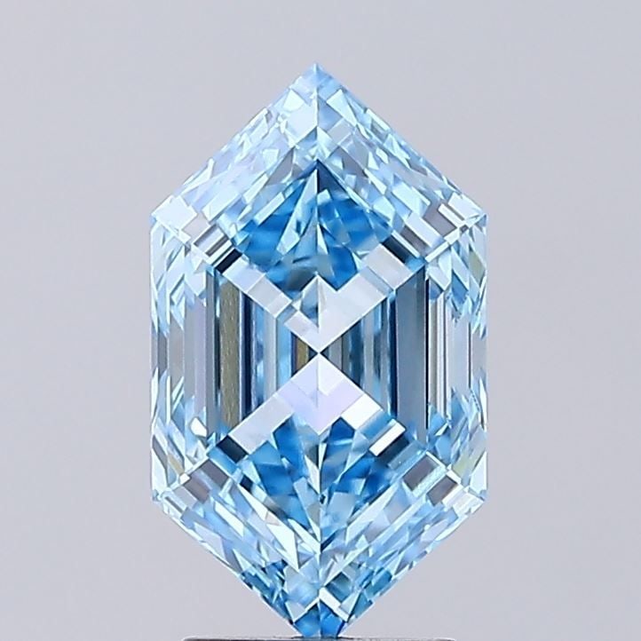 Loose Diamond - HEXAGONAL 3.05ct Fancy Vivid Blue VVS2: Loose Diamond - HEXAGONAL 3.05ct Fancy Vivid Blue VVS2 Source: This is a real non-mined Diamond that has been grown in a lab Shape: HEXAGONAL Carats: 3.05 Color: Fancy Vivid Blue Certification: IGI Vi