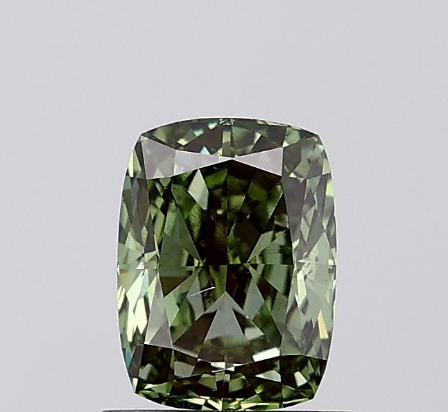 Loose Diamond - CUSHION MODIFIED 1.07ct Fancy Vivid Green VS2: Loose Diamond - CUSHION MODIFIED 1.07ct Fancy Vivid Green VS2 Source: This is a real non-mined Diamond that has been grown in a lab Shape: CUSHION MODIFIED Carats: 1.07 Color: Fancy Vivid Green Certif