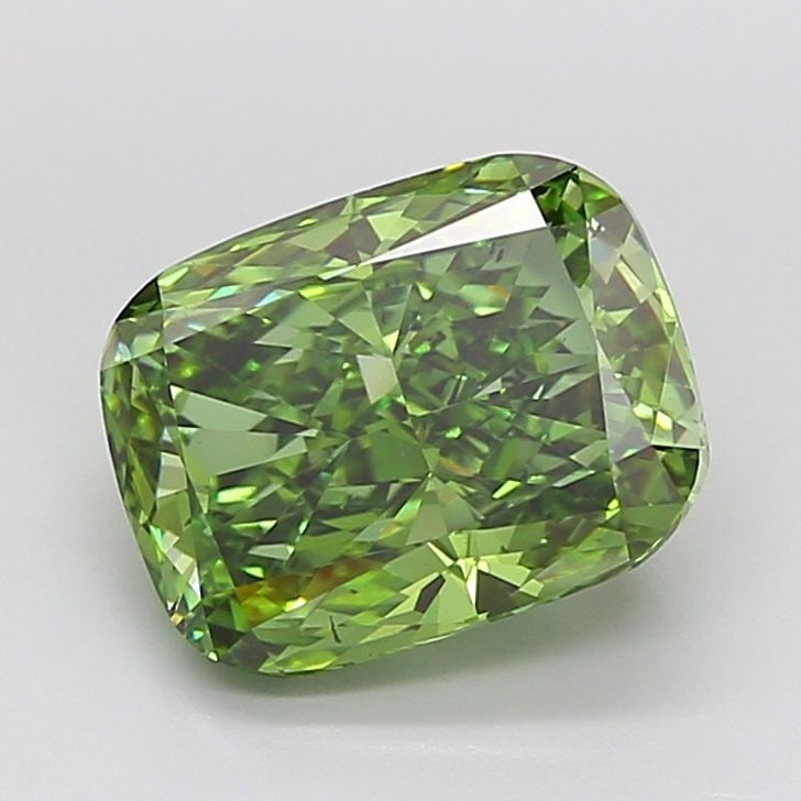 Loose Diamond - CUSHION BRILLIANT 5.01ct Fancy Vivid Green VS2: Loose Diamond - CUSHION BRILLIANT 5.01ct Fancy Vivid Green VS2 Source: This is a real non-mined Diamond that has been grown in a lab Shape: CUSHION BRILLIANT Carats: 5.01 Color: Fancy Vivid Green Cert