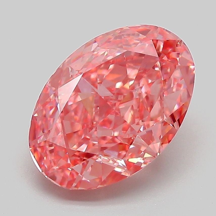 Loose Diamond - OVAL 3.03ct Fancy Vivid Pink VS2: Loose Diamond - OVAL 3.03ct Fancy Vivid Pink VS2 Source: This is a real non-mined Diamond that has been grown in a lab Shape: OVAL Carats: 3.03 Color: Fancy Vivid Pink Certification: IGI Video: