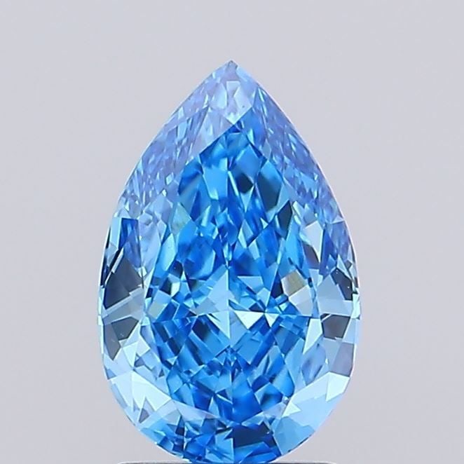 Loose Diamond - PEAR 1.08ct Fancy Vivid Blue VS1: Loose Diamond - PEAR 1.08ct Fancy Vivid Blue VS1 Source: This is a real non-mined Diamond that has been grown in a lab Shape: PEAR Carats: 1.08 Color: Fancy Vivid Blue Certification: IGI Video: