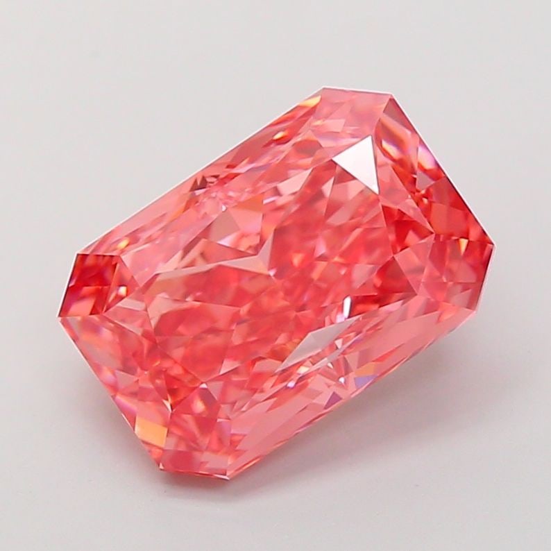 Loose Diamond - RADIANT 5.05ct Fancy Vivid Pink VS1: Loose Diamond - RADIANT 5.05ct Fancy Vivid Pink VS1 Source: This is a real non-mined Diamond that has been grown in a lab Shape: RADIANT Carats: 5.05 Color: Fancy Vivid Pink Certification: IGI Video: