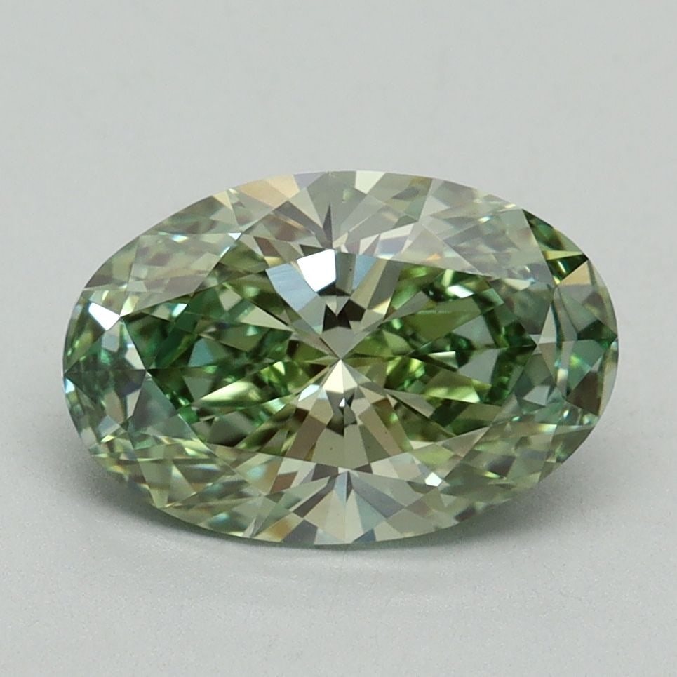 Loose Diamond - OVAL 2.06ct Fancy Vivid Green VS1: Loose Diamond - OVAL 2.06ct Fancy Vivid Green VS1 Source: This is a real non-mined Diamond that has been grown in a lab Shape: OVAL Carats: 2.06 Color: Fancy Vivid Green Certification: IGI Video: