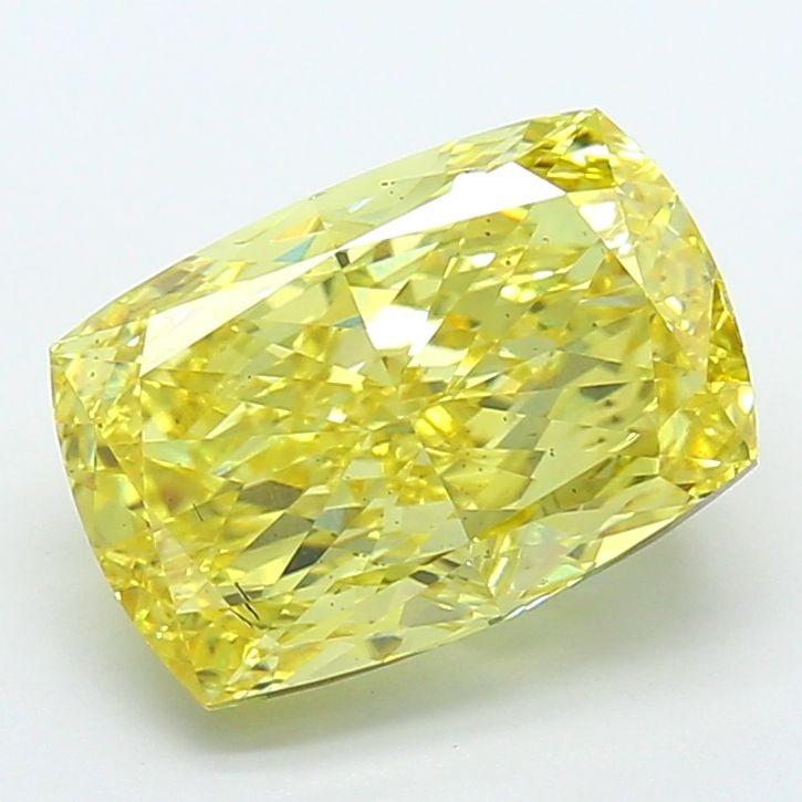 Loose Diamond - CUSHION MODIFIED 5.01ct Fancy Intense Yellow VS2: Loose Diamond - CUSHION MODIFIED 5.01ct Fancy Intense Yellow VS2 Source: This is a real non-mined Diamond that has been grown in a lab Shape: CUSHION MODIFIED Carats: 5.01 Color: Fancy Intense Yellow 