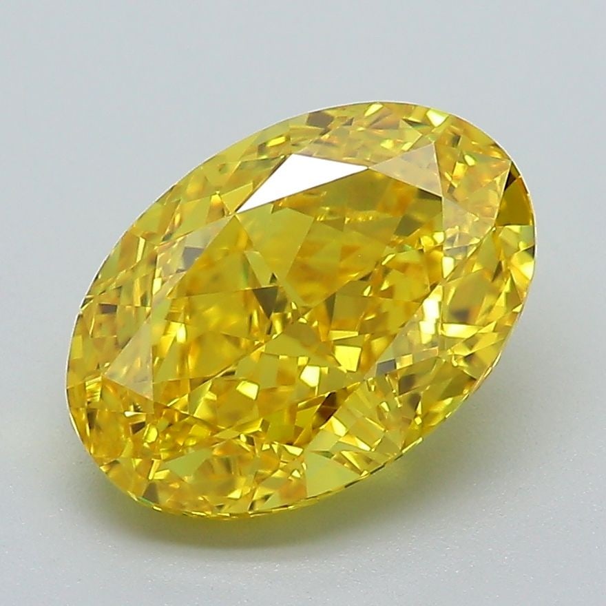 Loose Diamond - OVAL 3.03ct Fancy Vivid Yellow IF: Loose Diamond - OVAL 3.03ct Fancy Vivid Yellow IF Source: This is a real non-mined Diamond that has been grown in a lab Shape: OVAL Carats: 3.03 Color: Fancy Vivid Yellow Certification: IGI Video: