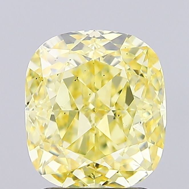Loose Diamond - CUSHION MODIFIED 1.8ct Fancy Intense Yellow VS2: Loose Diamond - CUSHION MODIFIED 1.8ct Fancy Intense Yellow VS2 Source: This is a real non-mined Diamond that has been grown in a lab Shape: CUSHION MODIFIED Carats: 1.8 Color: Fancy Intense Yellow