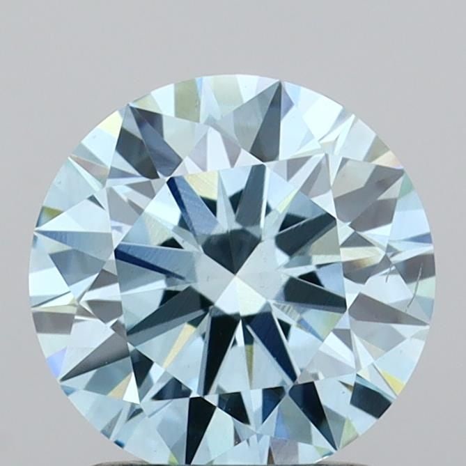 Ideal Loose Diamond - ROUND 1.52ct Fancy Vivid Blue VS1: Ideal Loose Diamond - ROUND 1.52ct Fancy Vivid Blue VS1 Source: This is a real non-mined Diamond that has been grown in a lab Shape: ROUND Carats: 1.52 Color: Fancy Vivid Blue Certification: IGI