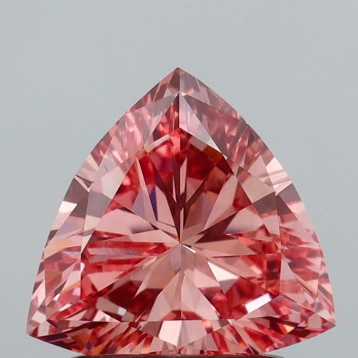 Loose Diamond - TRIANGULAR 1.06ct Fancy Intense Pink VVS2: Loose Diamond - TRIANGULAR 1.06ct Fancy Intense Pink VVS2 Source: This is a real non-mined Diamond that has been grown in a lab Shape: TRIANGULAR Carats: 1.06 Color: Fancy Intense Pink Certification: