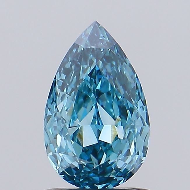 Loose Diamond - PEAR 1.01ct Fancy Vivid Greenish Blue VS1: Loose Diamond - PEAR 1.01ct Fancy Vivid Greenish Blue VS1 Source: This is a real non-mined Diamond that has been grown in a lab Shape: PEAR Carats: 1.01 Color: Fancy Vivid Greenish Blue Certification: