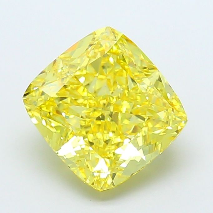Loose Diamond - CUSHION MODIFIED 5.7ct Fancy Vivid Yellow VS1: Loose Diamond - CUSHION MODIFIED 5.7ct Fancy Vivid Yellow VS1 Source: This is a real non-mined Diamond that has been grown in a lab Shape: CUSHION MODIFIED Carats: 5.7 Color: Fancy Vivid Yellow Certif