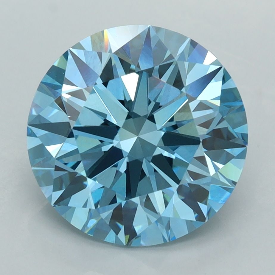 Ideal Loose Diamond - ROUND 4.05ct Fancy Vivid Blue VVS2: Ideal Loose Diamond - ROUND 4.05ct Fancy Vivid Blue VVS2 Source: This is a real non-mined Diamond that has been grown in a lab Shape: ROUND Carats: 4.05 Color: Fancy Vivid Blue Certification: IGI Vide