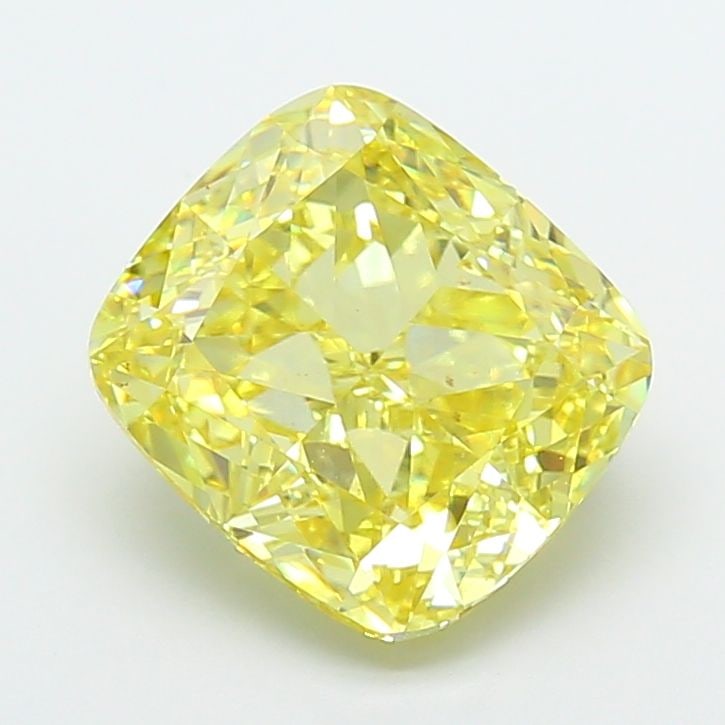 Loose Diamond - CUSHION MODIFIED 4.69ct Fancy Intense Yellow VVS2: Loose Diamond - CUSHION MODIFIED 4.69ct Fancy Intense Yellow VVS2 Source: This is a real non-mined Diamond that has been grown in a lab Shape: CUSHION MODIFIED Carats: 4.69 Color: Fancy Intense Yellow