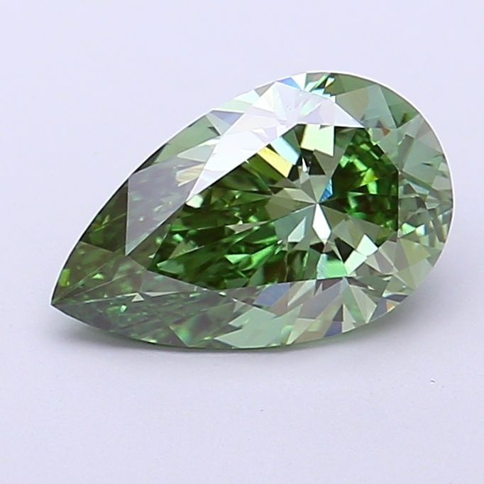 Loose Diamond - PEAR 1.58ct Fancy Vivid Green VS1: Loose Diamond - PEAR 1.58ct Fancy Vivid Green VS1 Source: This is a real non-mined Diamond that has been grown in a lab Shape: PEAR Carats: 1.58 Color: Fancy Vivid Green Certification: IGI Video: