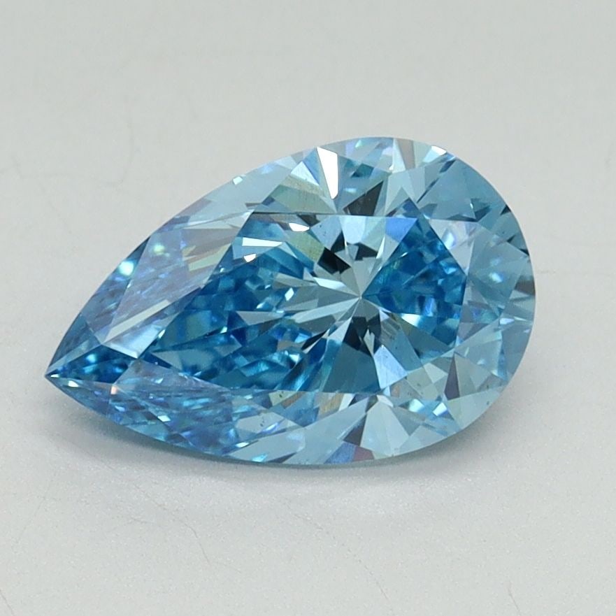 Loose Diamond - PEAR 1.51ct Fancy Vivid Blue VS1: Loose Diamond - PEAR 1.51ct Fancy Vivid Blue VS1 Source: This is a real non-mined Diamond that has been grown in a lab Shape: PEAR Carats: 1.51 Color: Fancy Vivid Blue Certification: IGI Video: Video