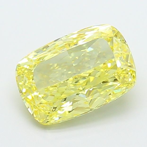 Loose Diamond - CUSHION MODIFIED 2.5ct Fancy Intense Yellow VS1: Loose Diamond - CUSHION MODIFIED 2.5ct Fancy Intense Yellow VS1 Source: This is a real non-mined Diamond that has been grown in a lab Shape: CUSHION MODIFIED Carats: 2.5 Color: Fancy Intense Yellow