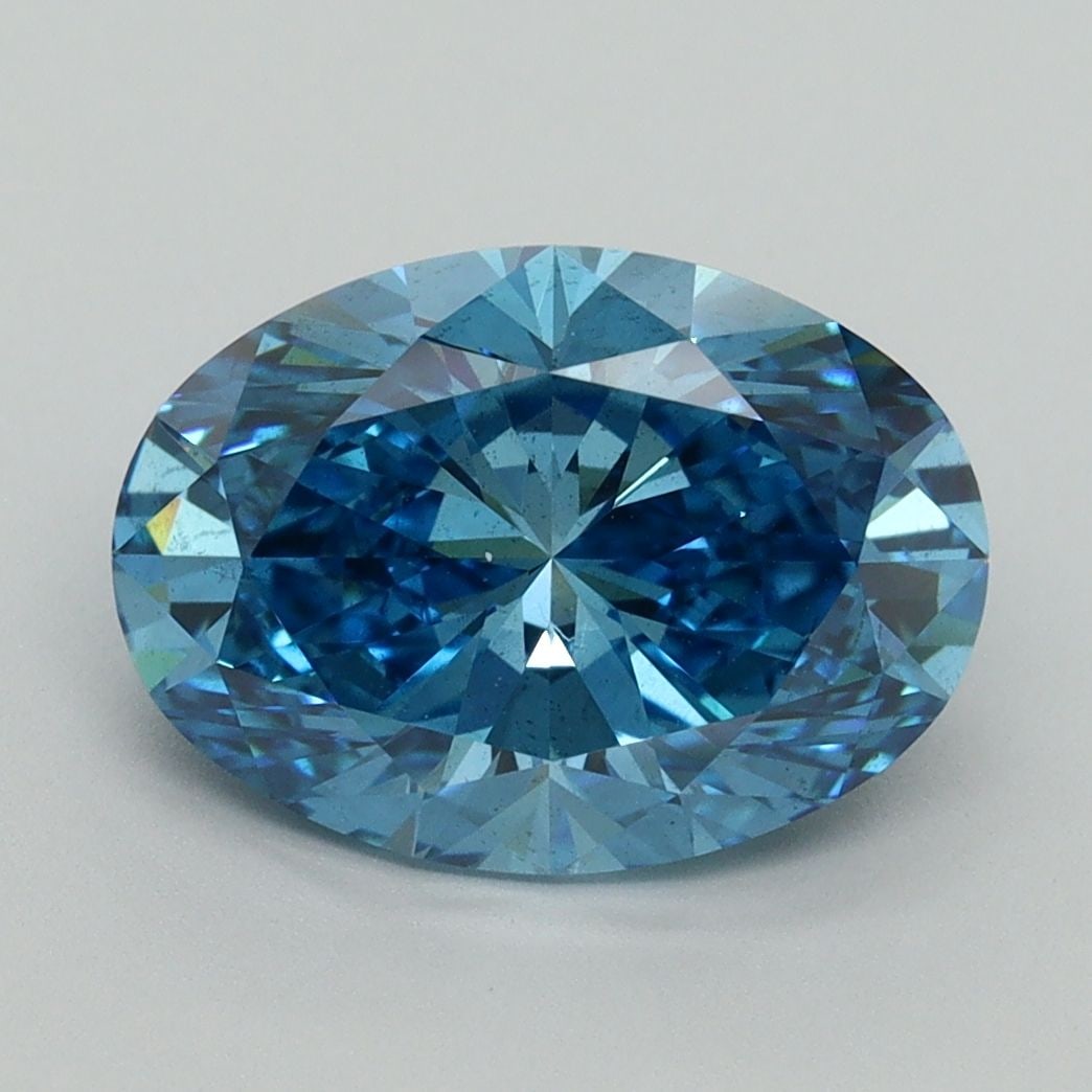 Loose Diamond - OVAL 3.1ct Fancy Vivid Blue SI1: Loose Diamond - OVAL 3.1ct Fancy Vivid Blue SI1 Source: This is a real non-mined Diamond that has been grown in a lab Shape: OVAL Carats: 3.1 Color: Fancy Vivid Blue Certification: IGI Video: Video