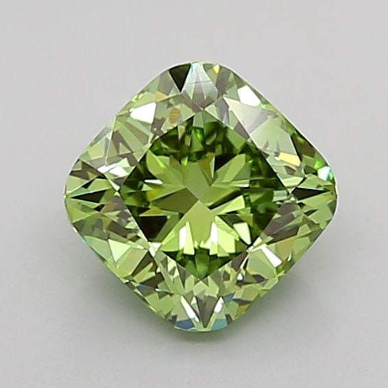 Loose Diamond - CUSHION MODIFIED 1.08ct Fancy Vivid Green VVS2: Loose Diamond - CUSHION MODIFIED 1.08ct Fancy Vivid Green VVS2 Source: This is a real non-mined Diamond that has been grown in a lab Shape: CUSHION MODIFIED Carats: 1.08 Color: Fancy Vivid Green Certi