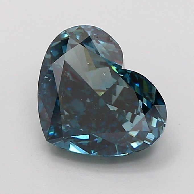 Loose Diamond - HEART 2.0ct Fancy Deep Blueish Green VS2: Loose Diamond - HEART 2.0ct Fancy Deep Blueish Green VS2 Source: This is a real non-mined Diamond that has been grown in a lab Shape: HEART Carats: 2.0 Color: Fancy Deep Blueish Green Certification: I