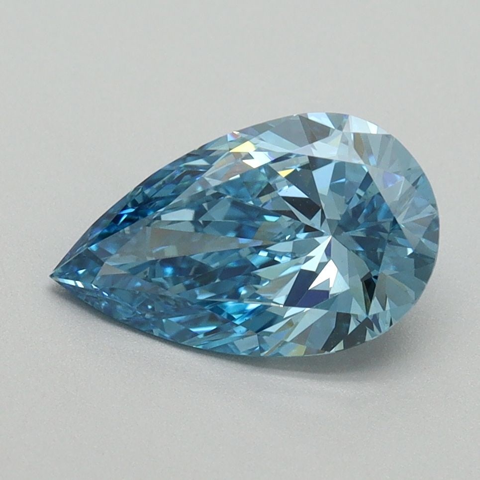 Loose Diamond - PEAR 1.55ct Fancy Vivid Blue VS1: Loose Diamond - PEAR 1.55ct Fancy Vivid Blue VS1 Source: This is a real non-mined Diamond that has been grown in a lab Shape: PEAR Carats: 1.55 Color: Fancy Vivid Blue Certification: IGI Video: