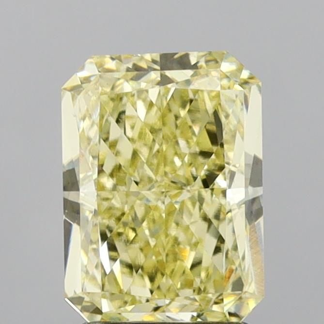 Loose Diamond - RADIANT 2.09ct Fancy Light Yellow VS1: Loose Diamond - RADIANT 2.09ct Fancy Light Yellow VS1 Source: This is a real non-mined Diamond that has been grown in a lab Shape: RADIANT Carats: 2.09 Color: Fancy Light Yellow Certification: IGI Vid