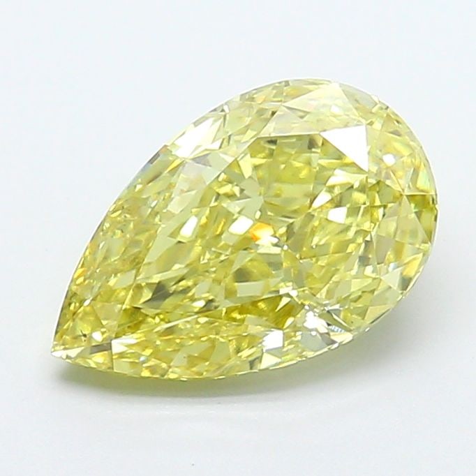 Loose Diamond - PEAR 2.52ct Fancy Intense Yellow VS2: Loose Diamond - PEAR 2.52ct Fancy Intense Yellow VS2 Source: This is a real non-mined Diamond that has been grown in a lab Shape: PEAR Carats: 2.52 Color: Fancy Intense Yellow Certification: IGI Video