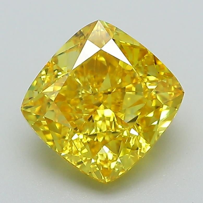 Loose Diamond - CUSHION MODIFIED 2.52ct Fancy Vivid Yellow VS1: Loose Diamond - CUSHION MODIFIED 2.52ct Fancy Vivid Yellow VS1 Source: This is a real non-mined Diamond that has been grown in a lab Shape: CUSHION MODIFIED Carats: 2.52 Color: Fancy Vivid Yellow Cert