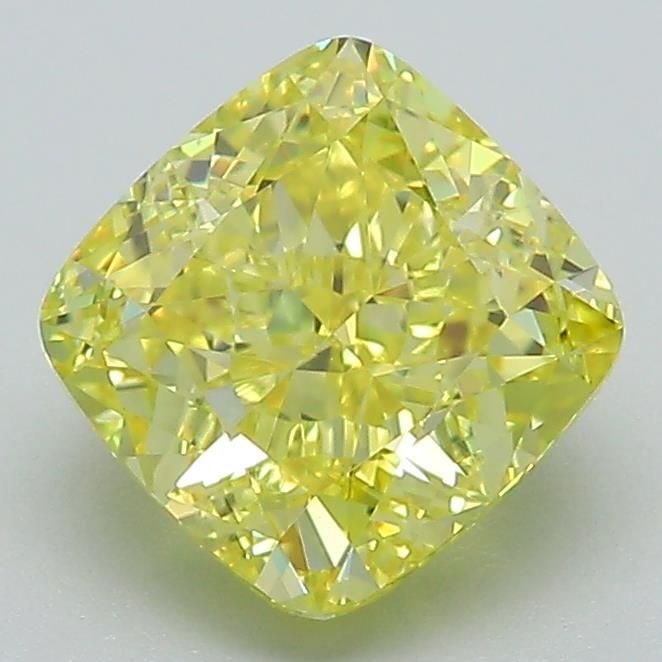 Loose Diamond - CUSHION MODIFIED 2.19ct Fancy Intense Yellow VS1: Loose Diamond - CUSHION MODIFIED 2.19ct Fancy Intense Yellow VS1 Source: This is a real non-mined Diamond that has been grown in a lab Shape: CUSHION MODIFIED Carats: 2.19 Color: Fancy Intense Yellow 