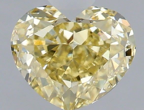Loose Diamond - HEART 1.02ct Fancy Yellow VVS2: Loose Diamond - HEART 1.02ct Fancy Yellow VVS2 Source: This is a real non-mined Diamond that has been grown in a lab Shape: HEART Carats: 1.02 Color: Fancy Yellow Certification: IGI Video: