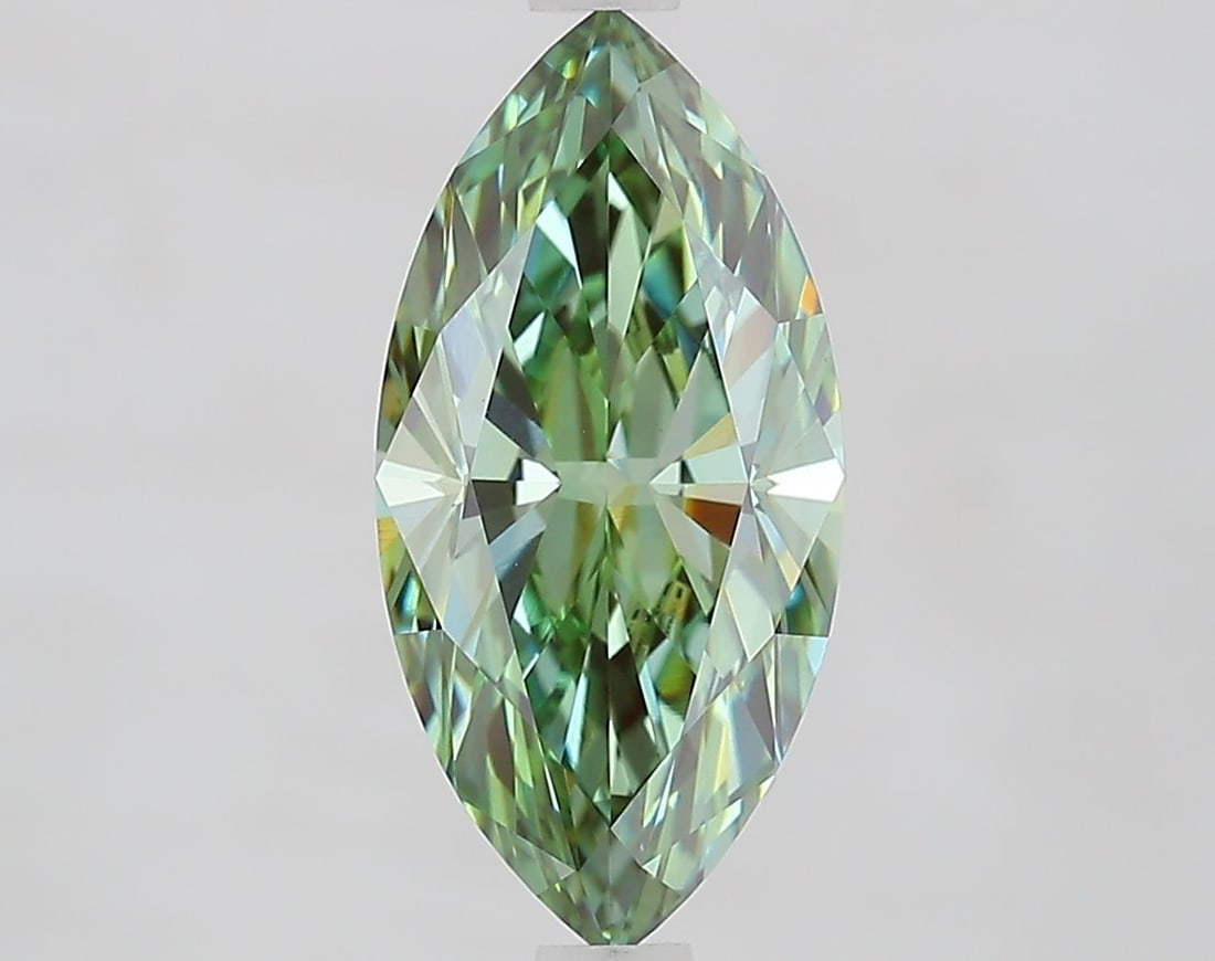 Loose Diamond - MARQUISE 2.08ct Fancy Vivid Green VVS2: Loose Diamond - MARQUISE 2.08ct Fancy Vivid Green VVS2 Source: This is a real non-mined Diamond that has been grown in a lab Shape: MARQUISE Carats: 2.08 Color: Fancy Vivid Green Certification: IGI Vi