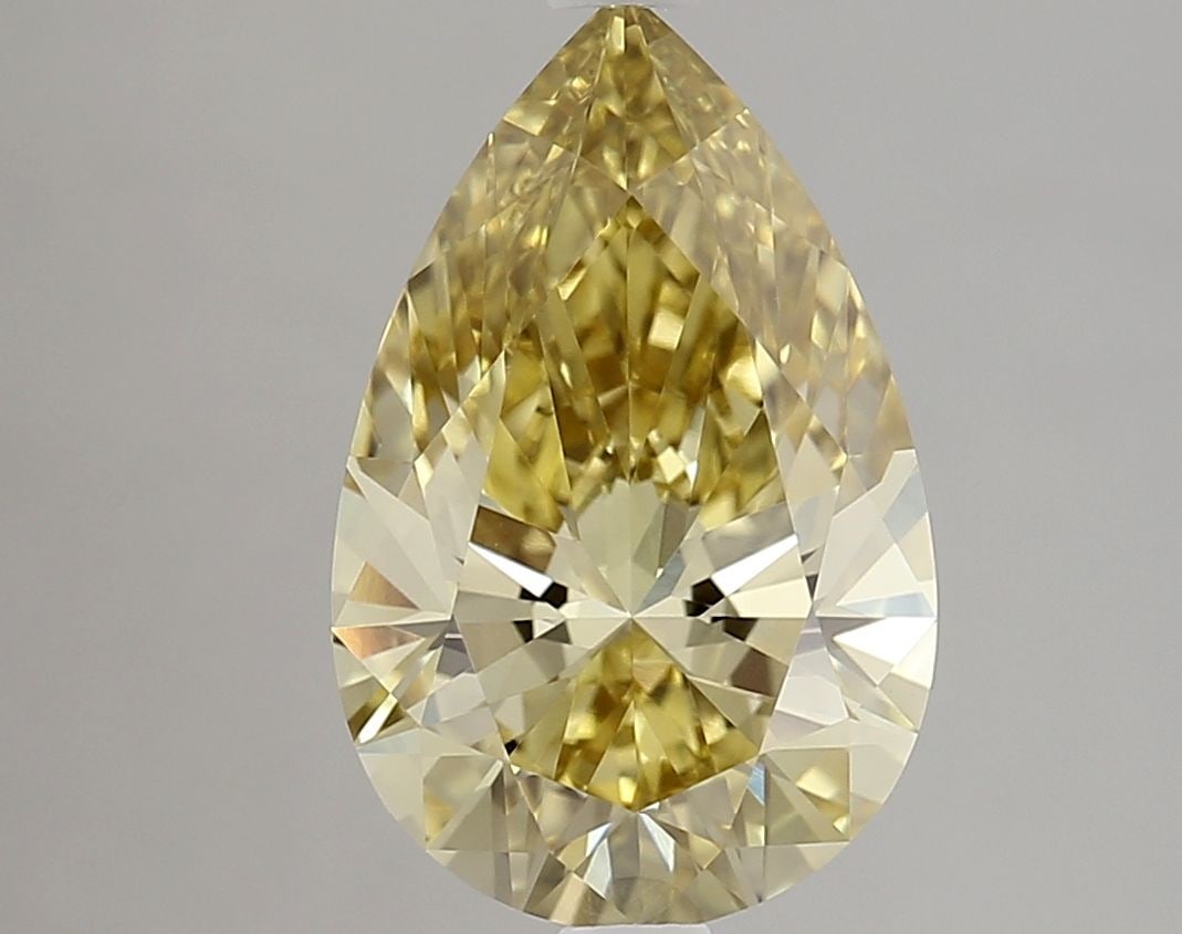 Loose Diamond - PEAR 3.02ct Fancy Intense Yellow VVS2: Loose Diamond - PEAR 3.02ct Fancy Intense Yellow VVS2 Source: This is a real non-mined Diamond that has been grown in a lab Shape: PEAR Carats: 3.02 Color: Fancy Intense Yellow Certification: IGI Vide