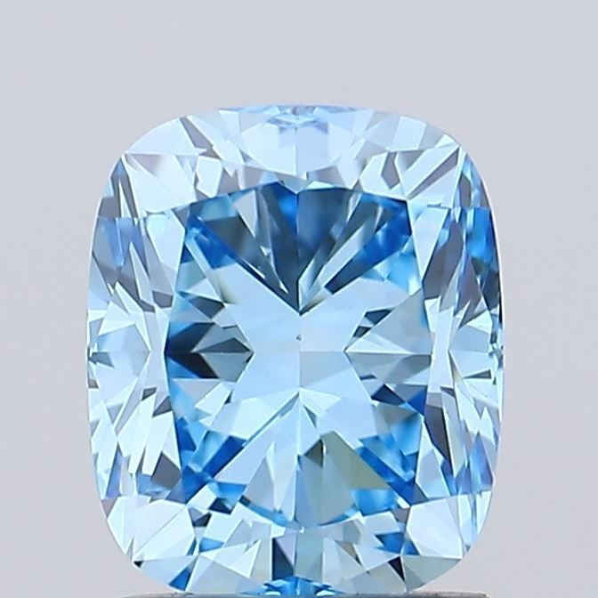Loose Diamond - CUSHION MODIFIED 1.51ct Fancy Vivid Blue VS1: Loose Diamond - CUSHION MODIFIED 1.51ct Fancy Vivid Blue VS1 Source: This is a real non-mined Diamond that has been grown in a lab Shape: CUSHION MODIFIED Carats: 1.51 Color: Fancy Vivid Blue Certific