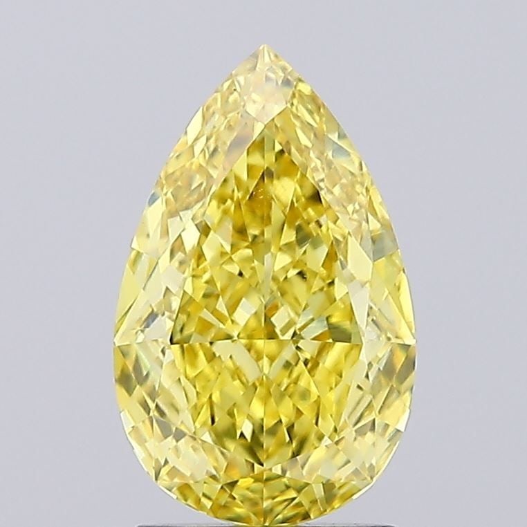 Loose Diamond - PEAR 2.05ct Fancy Vivid Yellow VVS2: Loose Diamond - PEAR 2.05ct Fancy Vivid Yellow VVS2 Source: This is a real non-mined Diamond that has been grown in a lab Shape: PEAR Carats: 2.05 Color: Fancy Vivid Yellow Certification: IGI Video:
