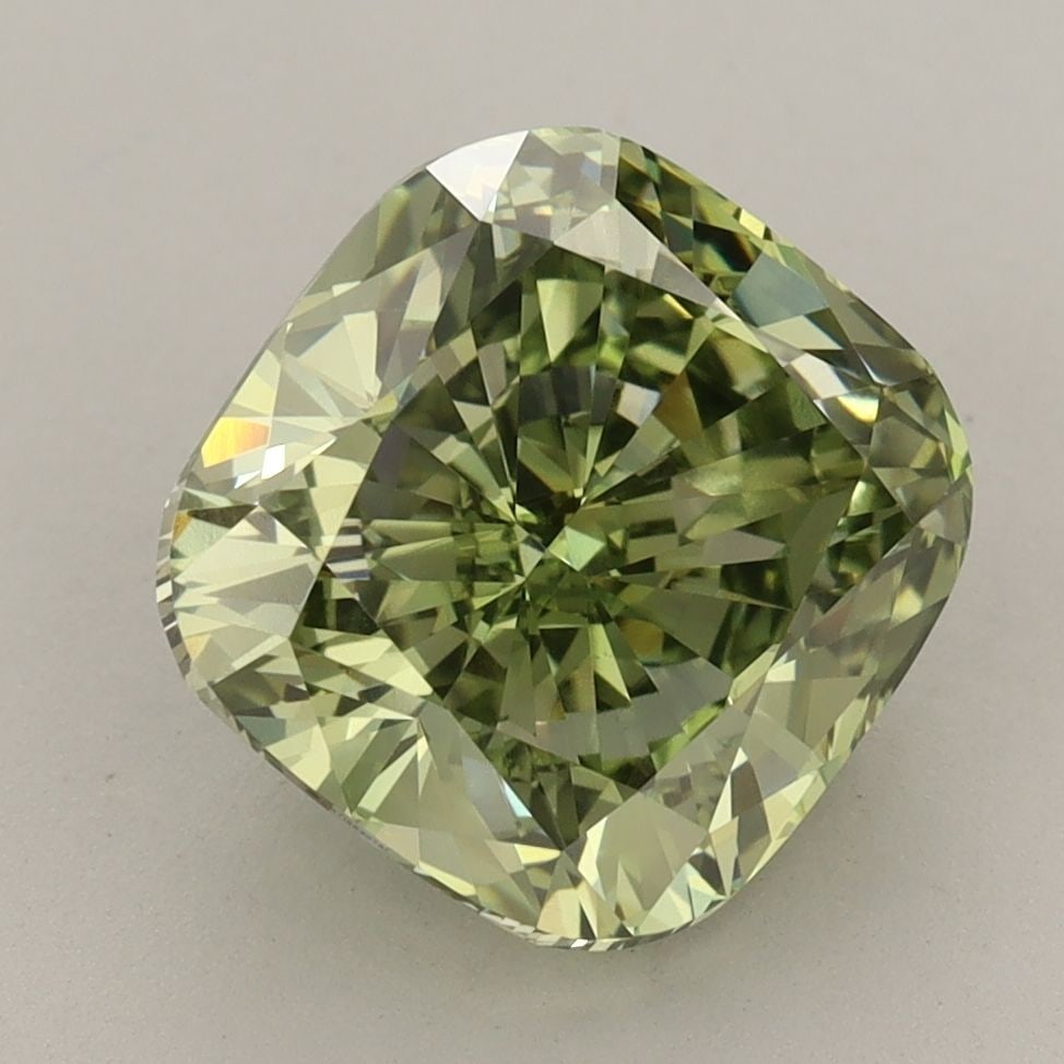 Loose Diamond - CUSHION MODIFIED 4.5ct Fancy Vivid Green VVS2: Loose Diamond - CUSHION MODIFIED 4.5ct Fancy Vivid Green VVS2 Source: This is a real non-mined Diamond that has been grown in a lab Shape: CUSHION MODIFIED Carats: 4.5 Color: Fancy Vivid Green Certifi