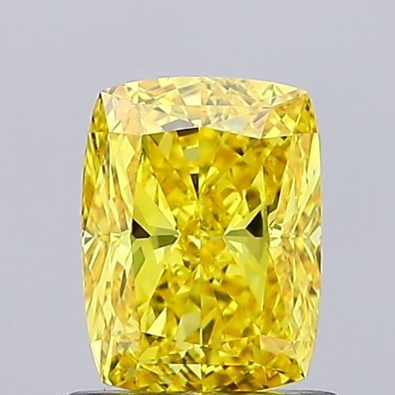 Loose Diamond - CUSHION MODIFIED 1.0ct Fancy Vivid Yellow VS1: Loose Diamond - CUSHION MODIFIED 1.0ct Fancy Vivid Yellow VS1 Source: This is a real non-mined Diamond that has been grown in a lab Shape: CUSHION MODIFIED Carats: 1.0 Color: Fancy Vivid Yellow Certif