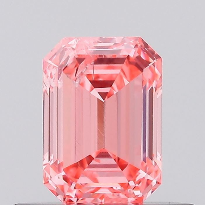 Loose Diamond - EMERALD 0.52ct Fancy Vivid Pink SI2: Loose Diamond - EMERALD 0.52ct Fancy Vivid Pink SI2 Source: This is a real non-mined Diamond that has been grown in a lab Shape: EMERALD Carats: 0.52 Color: Fancy Vivid Pink Certification: IGI Video: