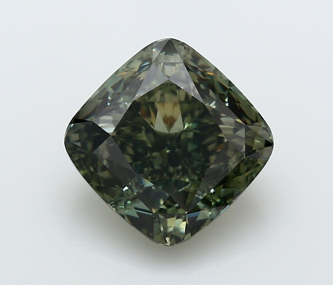 Loose Diamond - CUSHION MODIFIED 7.02ct Fancy Deep Green VS2: Loose Diamond - CUSHION MODIFIED 7.02ct Fancy Deep Green VS2 Source: This is a real non-mined Diamond that has been grown in a lab Shape: CUSHION MODIFIED Carats: 7.02 Color: Fancy Deep Green Certific