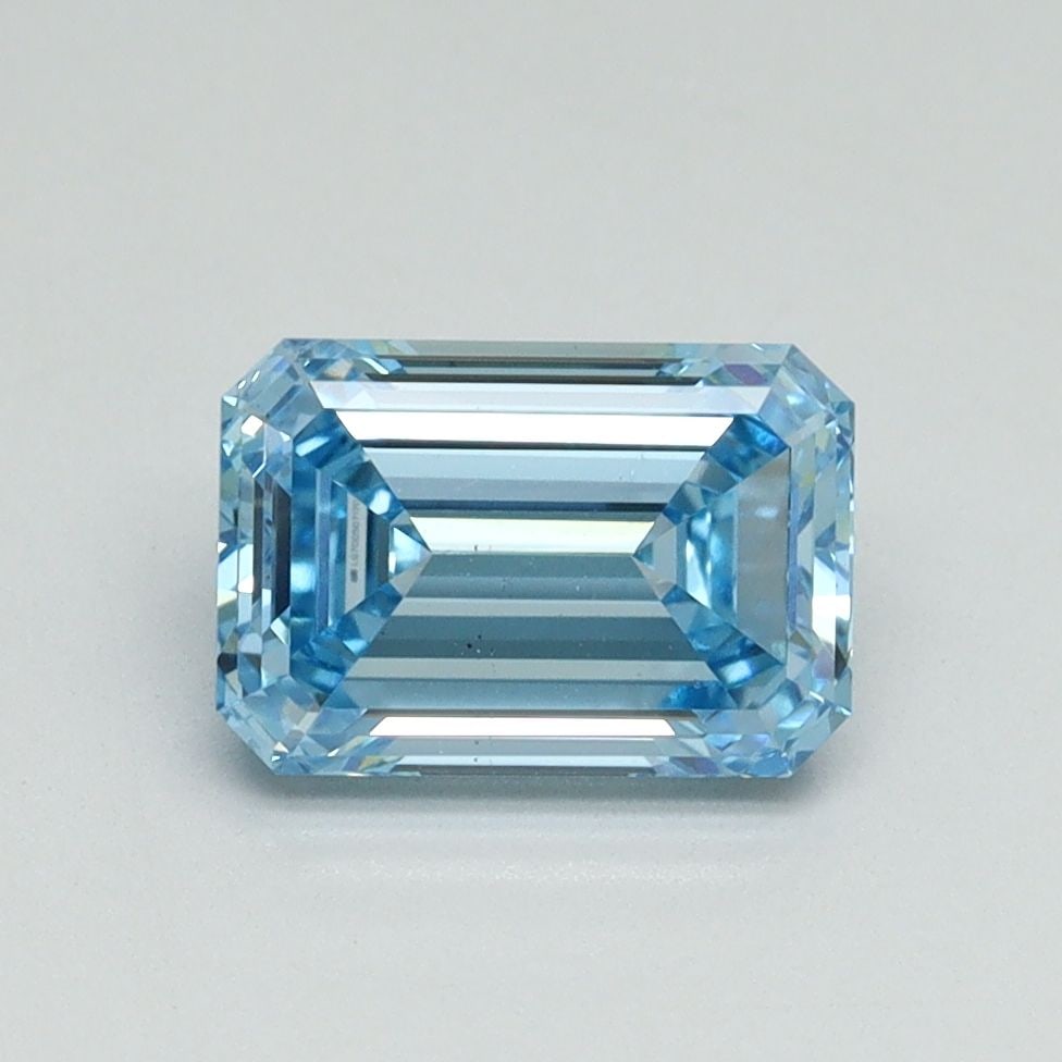 Loose Diamond - EMERALD 1.5ct Fancy Vivid Blue VS2: Loose Diamond - EMERALD 1.5ct Fancy Vivid Blue VS2 Source: This is a real non-mined Diamond that has been grown in a lab Shape: EMERALD Carats: 1.5 Color: Fancy Vivid Blue Certification: IGI Video: